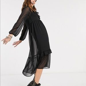 Black chiffon dress